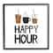 Stupell Industries Happy Hour Phrase Coffee Iced Drink Kitchen Beverage Framed Wall Art